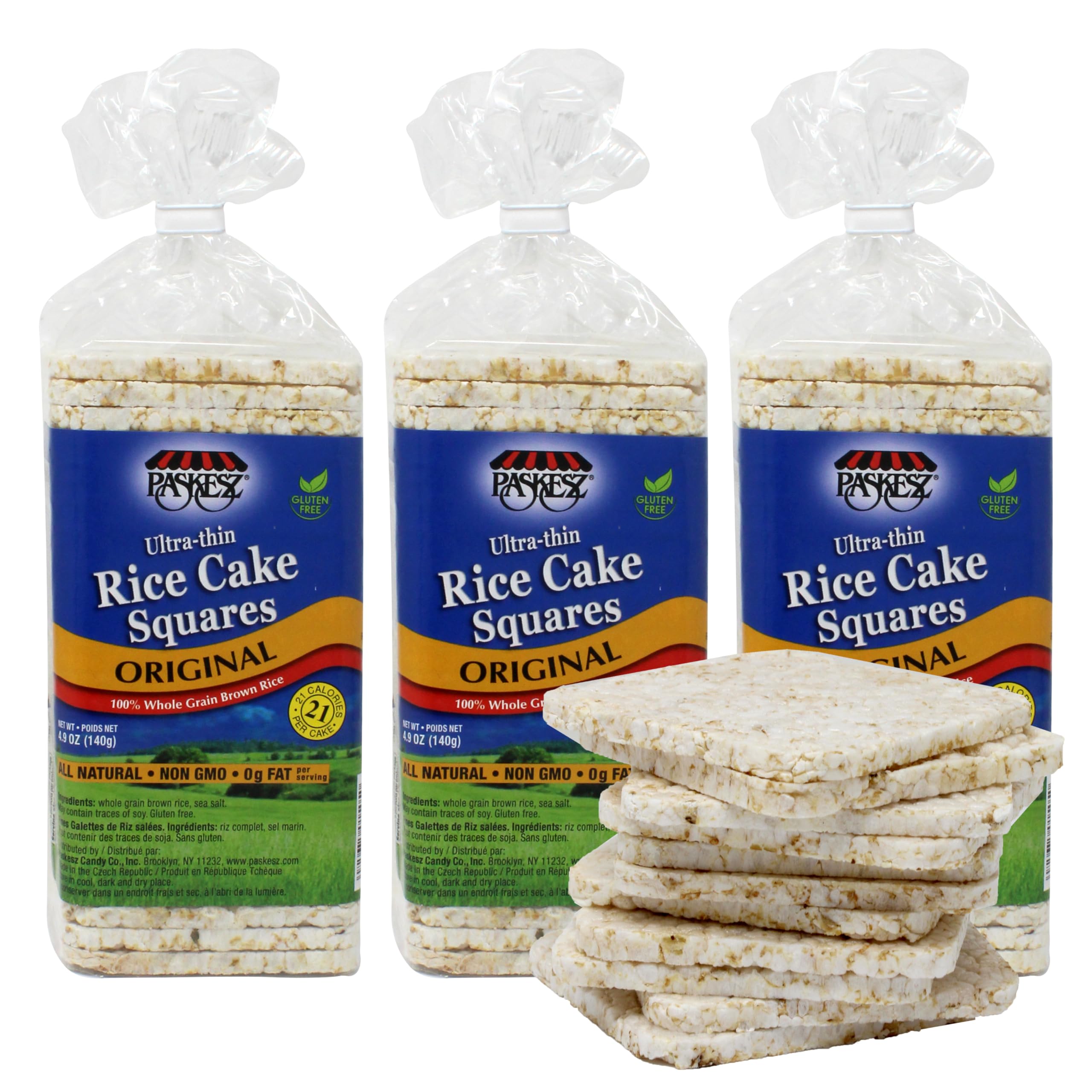 Ultra Thin Rice Cakes - Whole Grain Brown Rice Cakes Salted - Fat